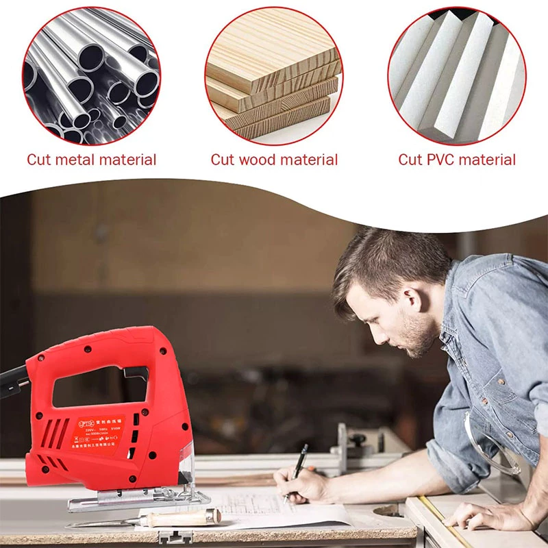 Electric Jigsaw with Blade Woodworking Saw Household Power Tools