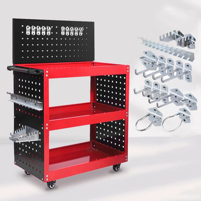 Three Layer Metal Cart Gray Multiple Colors