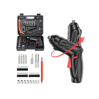 REAIM Cordless Screwdriver 48PCS Set DIY Electric Barena Drill Set Rechargeable Portable Foldable