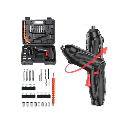 REAIM Cordless Screwdriver 48PCS Set DIY Electric Barena Drill Set Rechargeable Portable Foldable