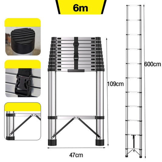 Retractable Staircase Silver 6 Meters