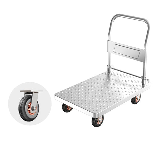 Flatbed Cart Iron Plate Silver Large Space Medium and Large Size